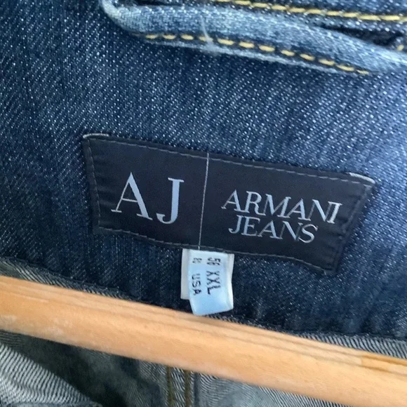 Retro Armani Jeans Indigo 008 Denim Jacket - Size 2XL - P2P 22” - Button Up - Picture 7 of 7